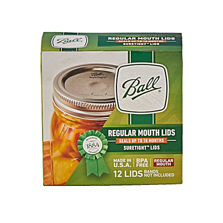 Regular Mouth Canning Jar Lids - 12 Pk