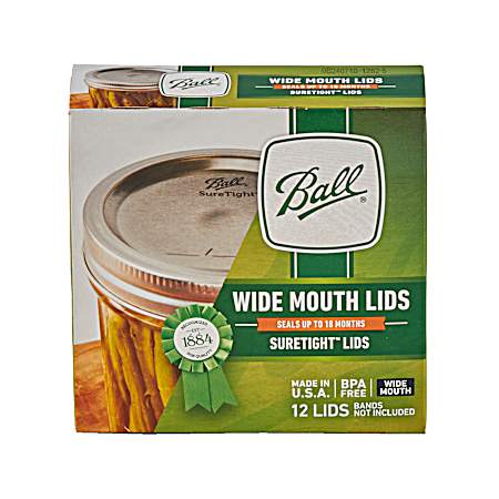 Wide Mouth Canning Jar Lids - 12 Pk