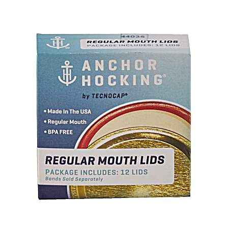 Regular Mouth Lids - 12 Pk