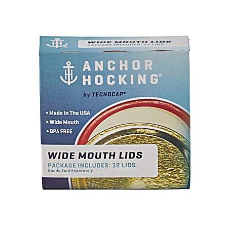 Wide Mouth Lids - 12 Pk