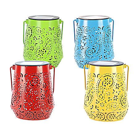 Paisley Metal Solar Lantern Assorted