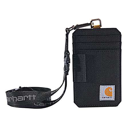 Women's Black Nylon Duck ID Holder & Lanyard