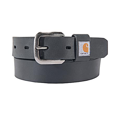 Women's Black Saddle Leather Belt w/ Nickel Roller Finish
