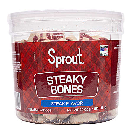 Steaky Bones Steak Flavor Dog Treats, 40 oz