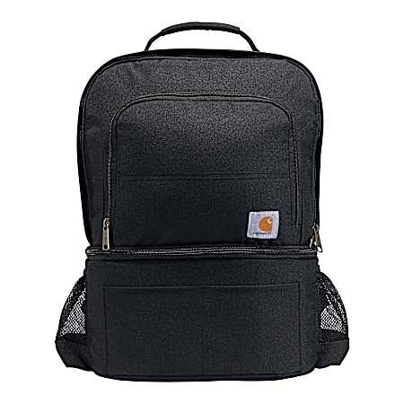 Black Insulated 24-Can 2-Compartment Cooler Backpack
