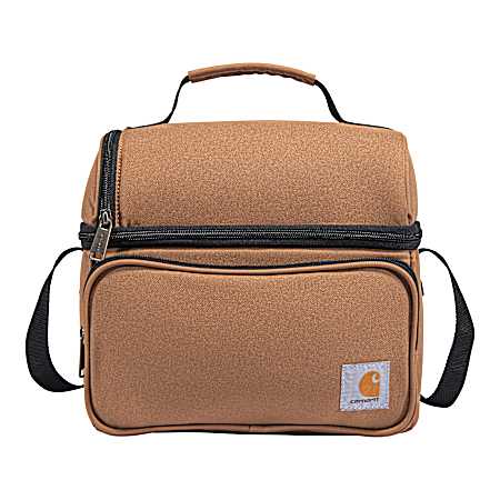 Brown Insulated 12-Can 2-Compartment Lunch Cooler