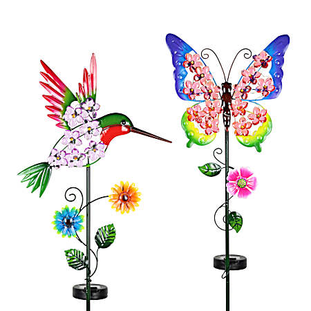 Metal Hummingbird/Butterly Solar Stake Assorted