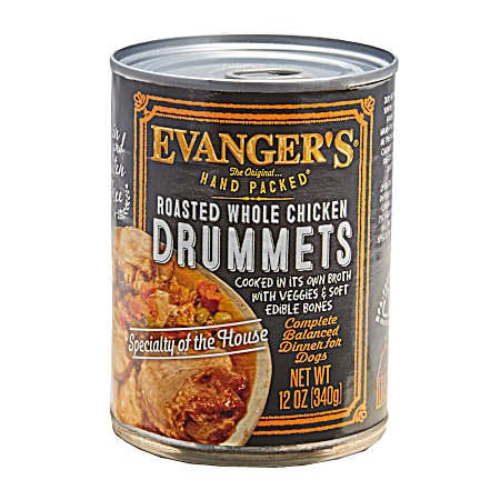Hand Packed All Lifestages Grain-Free Roasted Whole Chicken Drummets w/ Veggies Wet Dog Food, 12 oz