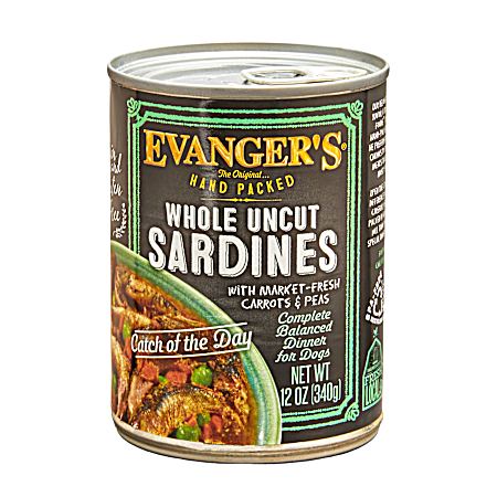 Hand Packed All Lifestages Grain-Free Whole Uncut Sardines w/ Veggies Wet Dog Food, 12 oz