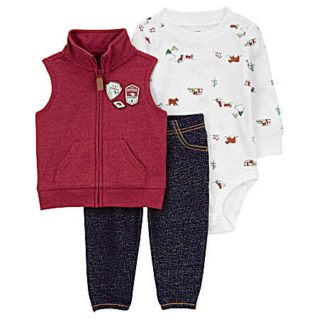 Infant Boy's 3 Pc Camping Ranger Little Vest Outfit Set