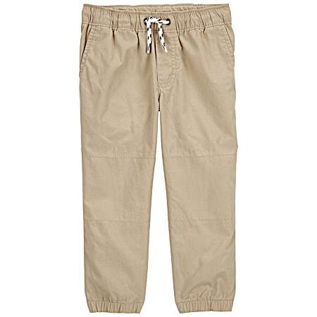 Toddler Boy's Khaki Drawstring Joggers