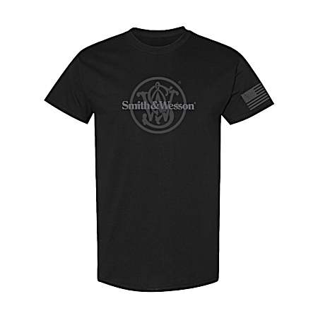 Men's Black Overlay Logo Short Sleeve Shirt
