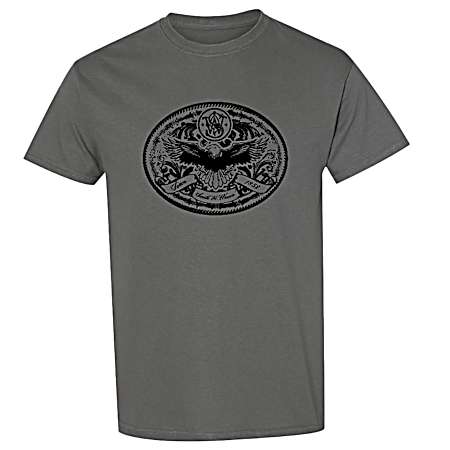 Men's Granite Grey Eagle Belt Buckle Short Sleeve Shirt