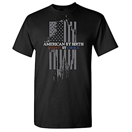 Men's Black American By Birth Patriot By Choice Short Sleeve Shirt