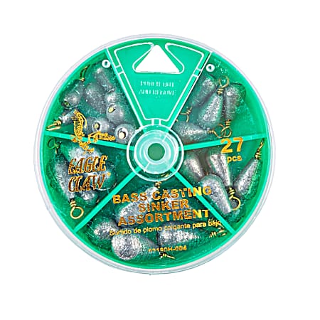 Bass Casting Sinker Assortment - 27 Ct