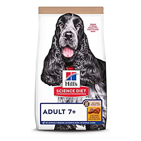 Science Diet Adult 7+ No Corn, Wheat or Soy, Chicken & Brown Rice Dry Dog Food, 30 lbs