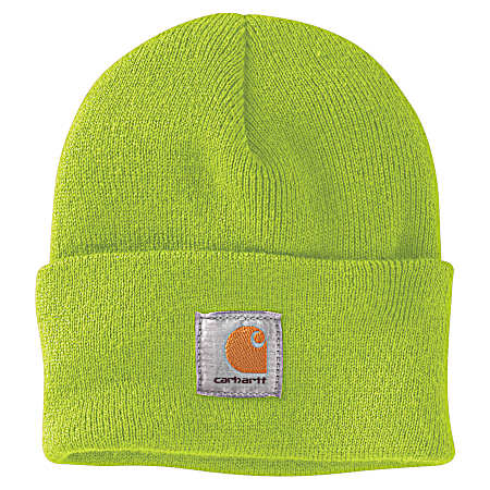 Adult Hi-Vis Lime Acrylic Watch Cuff Beanie