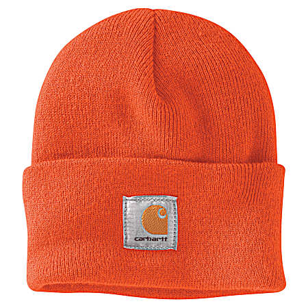Adult Hi-Vis Orange Acrylic Watch Cuff Beanie
