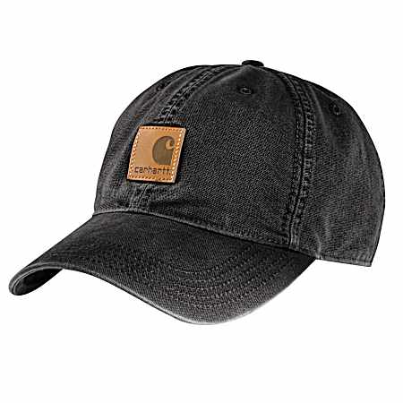 Men's Odessa Black Cotton Canvas Cap