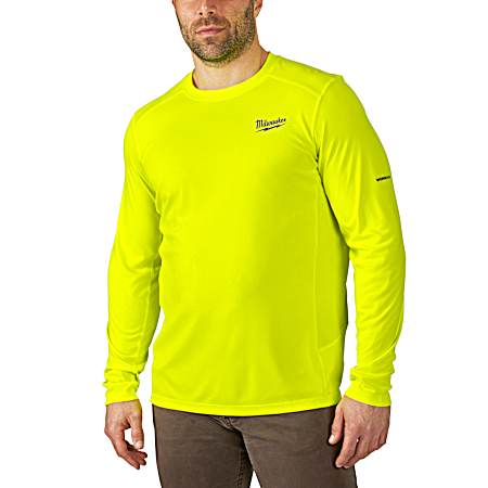 Men's Hi Vis WORKSKIN Long Sleeve Lightweight Performance Shirt
