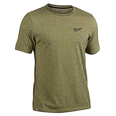 Men's Green FREEFLEX Hybrid Short Sleeve Work Shirt