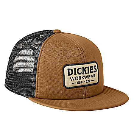 Men's Brown Duck Flat Bill Trucker Cap