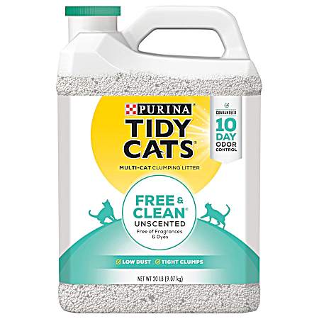 Tidy Cats Free & Clean Unscented Scoop, 20 Lb