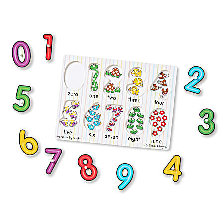 10 Pc See-Inside Numbers Peg Puzzle