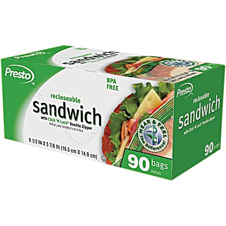 Reclosable Sandwich Bags - 90 ct