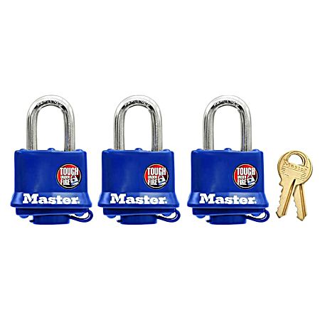 Covered Laminated Padlocks - 3 Pk