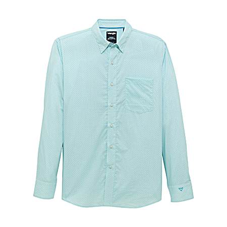 Men's Turquoise Cody Johnson Button Front Long sleeve Shirt