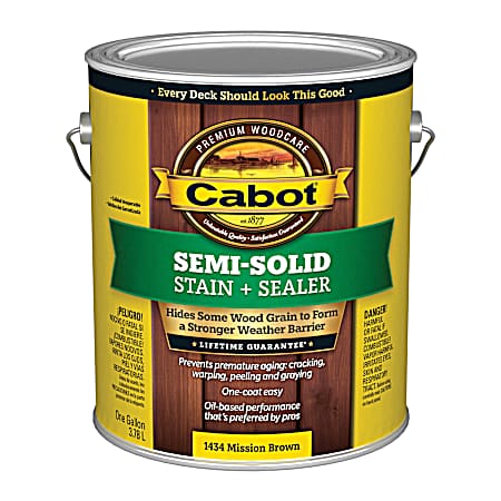 1 Gal Deck & Siding Semi-Solid Stain + Sealer Mission Brown