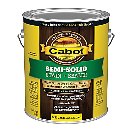 1 Gal Deck & Siding Semi-Solid Stain + Sealer Cordovan Leather