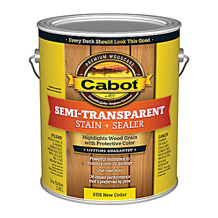 1 Gal Deck & Siding Semi-Transparent Stain + Sealer New Cedar
