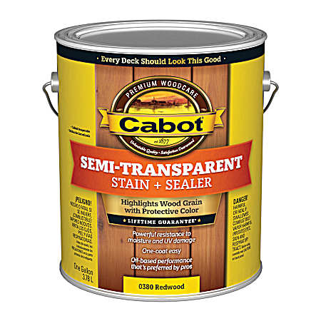  1 Gal Deck & Siding Semi-Transparent Stain + Sealer Redwood