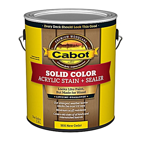 1 Gal Deck Solid Color Acrylic Stain + Sealer New Cedar