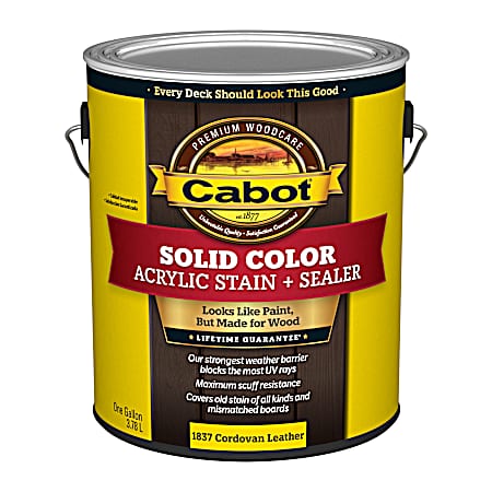 1 Gal Deck Solid Color Acrylic Stain + Sealer Cordovan Leather