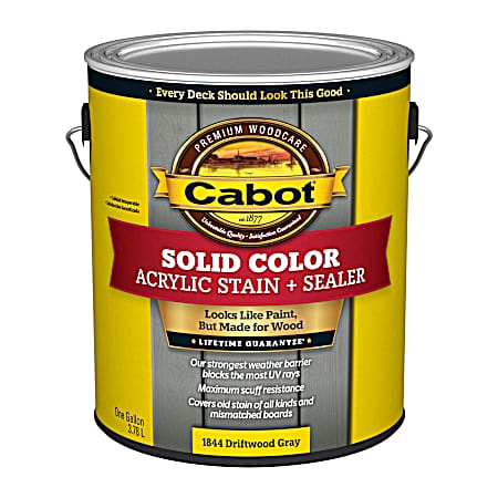 1 Gal Deck Solid Color Acrylic Stain + Sealer Driftwood