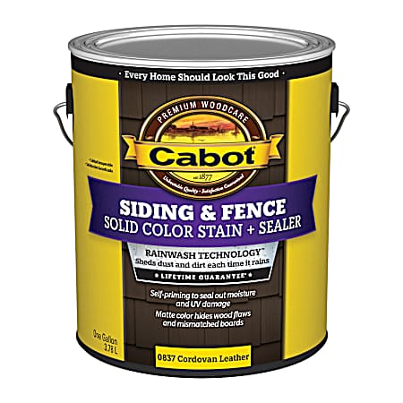 1 Gal Siding & Fence Solid Color Stain + Sealer Cordovan Brown