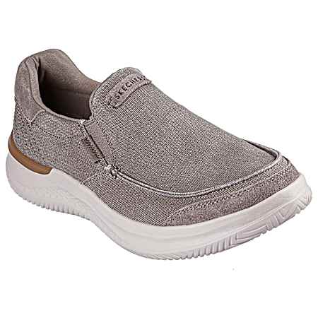 Men's Taupe Hasting Moc Canvas Slip-Ons