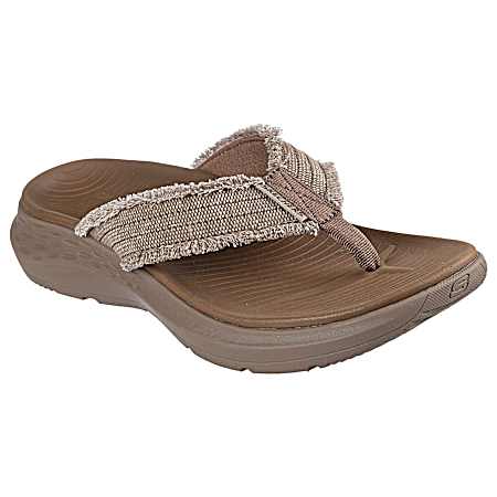 USA Men's Khaki Parson Frayed Flip Flop Sandals
