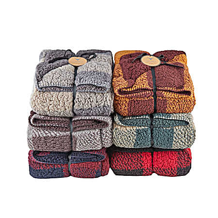 50 x 60 Plaid Berber Throw - Assorted