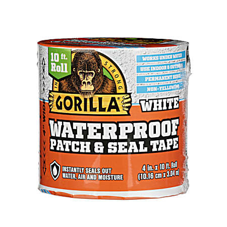 White Waterproof Patch & Seal Tape 4 in x 10 ft