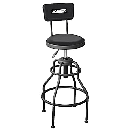 Adjustable Swivel Shop Stool with Backrest