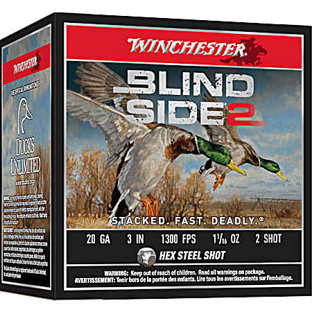 20Ga 3 in. Shot 2 Blind Side 2 1-1/16 oz - 25 Rounds