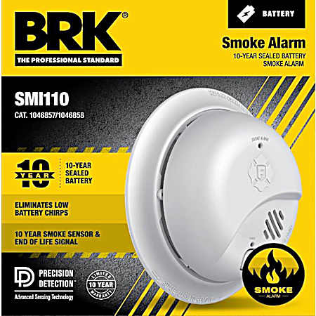 BRK 10-Year Battery Ionization Smoke Alarm