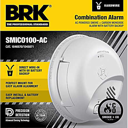 BRK Interconnect Hardwire Smoke & CO Alarm with Battery Backup