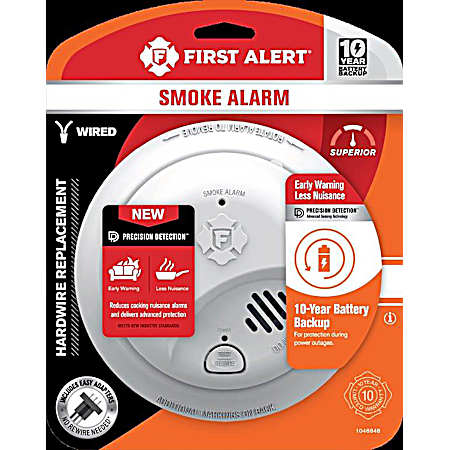 Interconnect Hardwire Smoke Alarm with 10-Year Battery Backup