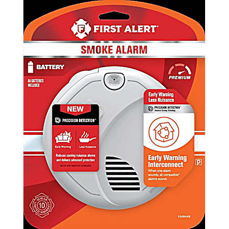 Interconnect Battery-Operated Smoke Alarm with Voice and Location Alerts