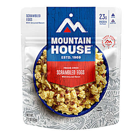 2.2 oz Freeze Dried Precooked Scrambled Eggs With Bacon